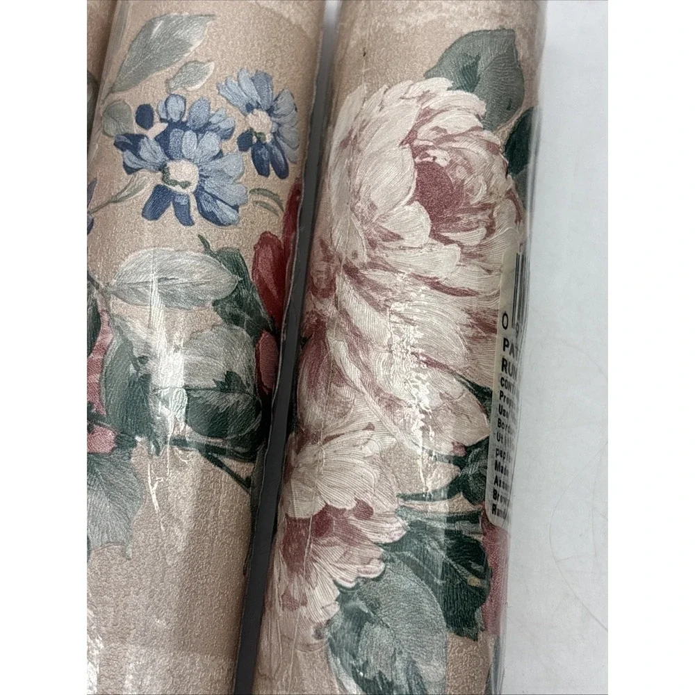 3- Brewster Home Fashions wallpaper border Floral Cottage Country NOS